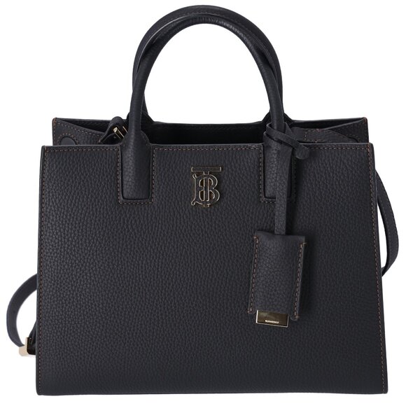 BURBERRY Mini Francis Bag Tote Bag 8049044 Black Pebbled Leather - Picture 1 of 7
